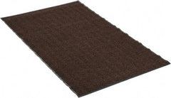 PRO-SAFE - 6 Ft. Long x 4 Ft. Wide, Poly Blended Carpet Surface, Chevron Ribbed Entrance Matting - 5/16 Inch Thick, Indoor, Medium Traffic, Vinyl, Brown, 4 Edged Side - USA Tool & Supply