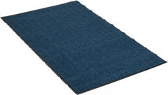PRO-SAFE - 6 Ft. Long x 4 Ft. Wide, Poly Blended Carpet Surface, Chevron Ribbed Entrance Matting - 5/16 Inch Thick, Indoor, Medium Traffic, Vinyl, Blue, 4 Edged Side - USA Tool & Supply