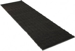 PRO-SAFE - 10 Ft. Long x 3 Ft. Wide, Poly Blended Carpet Surface, Chevron Ribbed Entrance Matting - 5/16 Inch Thick, Indoor, Medium Traffic, Vinyl, Charcoal, 4 Edged Side - USA Tool & Supply