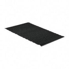 PRO-SAFE - 6 Ft. Long x 4 Ft. Wide, Poly Blended Carpet Surface, Chevron Ribbed Entrance Matting - 5/16 Inch Thick, Indoor, Medium Traffic, Vinyl, Charcoal, 4 Edged Side - USA Tool & Supply