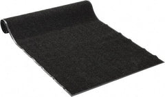 PRO-SAFE - 8 Ft. Long x 4 Ft. Wide, Poly Blended Carpet Surface, Chevron Ribbed Entrance Matting - 5/16 Inch Thick, Indoor, Medium Traffic, Vinyl, Charcoal, 4 Edged Side - USA Tool & Supply