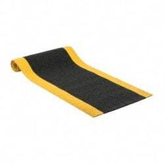 PRO-SAFE - 6' Long x 2' Wide, Dry Environment, Anti-Fatigue Matting - Black with Yellow Borders, Urethane with Vinyl Sponge Base, Beveled on 4 Sides - USA Tool & Supply
