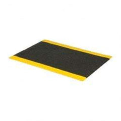 PRO-SAFE - 4' Long x 3' Wide, Dry Environment, Anti-Fatigue Matting - Black with Yellow Borders, Urethane with Vinyl Sponge Base, Beveled on 4 Sides - USA Tool & Supply