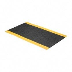 PRO-SAFE - 5' Long x 3' Wide, Dry Environment, Anti-Fatigue Matting - Black with Yellow Borders, Urethane with Vinyl Sponge Base, Beveled on 4 Sides - USA Tool & Supply