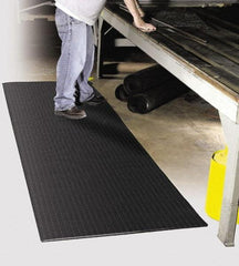 PRO-SAFE - 60' Long x 4' Wide, Dry Environment, Anti-Fatigue Matting - Black, Vinyl with Vinyl Sponge Base, Beveled on 4 Sides - USA Tool & Supply