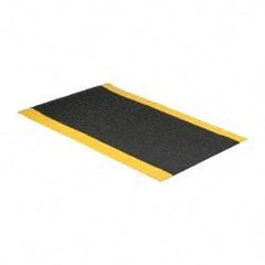 PRO-SAFE - 5' Long x 3' Wide, Dry Environment, Anti-Fatigue Matting - Black with Yellow Borders, Vinyl with Vinyl Sponge Base, Beveled on 4 Sides - USA Tool & Supply