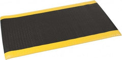 PRO-SAFE - 5' Long x 3' Wide, Dry Environment, Anti-Fatigue Matting - Black with Yellow Borders, Vinyl with Vinyl Sponge Base, Beveled on 4 Sides - USA Tool & Supply