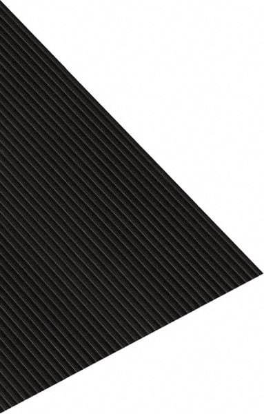 PRO-SAFE - 105 Ft. Long x 4 Ft. Wide, Vinyl Surface, V-Ribbed Entrance Matting - 1/8 Inch Thick, Indoor and Outdoor, Heavy Traffic, Vinyl, Black - USA Tool & Supply
