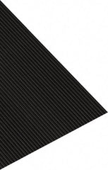 PRO-SAFE - 105 Ft. Long x 2 Ft. Wide, Vinyl Surface, V-Ribbed Entrance Matting - 1/8 Inch Thick, Indoor and Outdoor, Heavy Traffic, Vinyl, Black - USA Tool & Supply