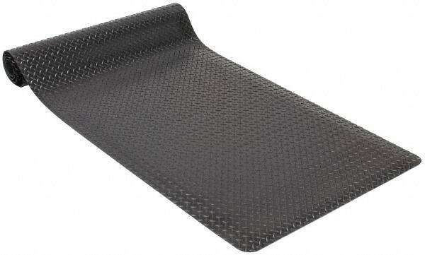 PRO-SAFE - 10' Long x 3' Wide, Dry Environment, Anti-Fatigue Matting - Black, Vinyl with Vinyl Sponge Base, Beveled on 4 Sides - USA Tool & Supply