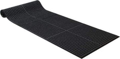 PRO-SAFE - 10' Long x 3' Wide, Dry/Wet Environment, Anti-Fatigue Matting - Black, SBR Rubber with Rubber Base, Beveled on 4 Sides - USA Tool & Supply