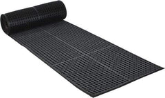 PRO-SAFE - 20' Long x 3' Wide, Dry/Wet Environment, Anti-Fatigue Matting - Black, SBR Rubber with Rubber Base, Beveled on 4 Sides - USA Tool & Supply