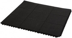 PRO-SAFE - 3' Long x 3' Wide x 5/8" Thick, Anti-Fatigue Modular Matting Tiles - 2 Interlocking Sides, Black, For Dry & Wet Areas, Series Pro-Safe - USA Tool & Supply