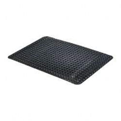 PRO-SAFE - 3' Long x 2' Wide, Dry Environment, Anti-Fatigue Matting - Black, Vinyl with Vinyl Sponge Base, Beveled on 4 Sides - USA Tool & Supply