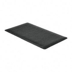 PRO-SAFE - 5' Long x 3' Wide, Dry Environment, Anti-Fatigue Matting - Black, Vinyl with Vinyl Sponge Base, Beveled on 4 Sides - USA Tool & Supply