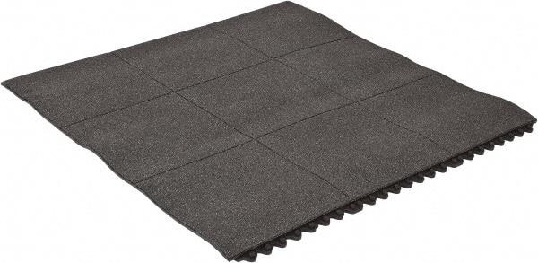 PRO-SAFE - 3' Long x 3' Wide x 5/8" Thick, Anti-Fatigue Modular Matting Tiles - 2 Interlocking Sides, Black, For Dry & Wet Areas, Series Pro-Safe - USA Tool & Supply