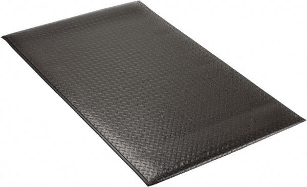PRO-SAFE - 5' Long x 3' Wide, Dry Environment, Anti-Fatigue Matting - Black, Vinyl with Vinyl Sponge Base, Beveled on 4 Sides - USA Tool & Supply