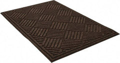PRO-SAFE - 3 Ft. Long x 2 Ft. Wide, Poly Blended Carpet Surface, Raised Diamond Pattern Entrance Matting - 1/4 Inch Thick, Indoor, Heavy Traffic, Recycled Rubber, Walnut - USA Tool & Supply