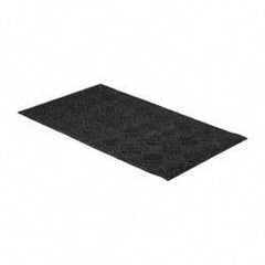 PRO-SAFE - 5 Ft. Long x 3 Ft. Wide, Poly Blended Carpet Surface, Raised Diamond Pattern Entrance Matting - 1/4 Inch Thick, Indoor, Heavy Traffic, Recycled Rubber, Black - USA Tool & Supply