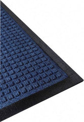 PRO-SAFE - 6 Ft. Long x 4 Ft. Wide, Poly Blended Carpet Surface, Raised Waffle Pattern Entrance Matting - 1/4 Inch Thick, Indoor, Heavy Traffic, Nitrile Rubber, Blue - USA Tool & Supply