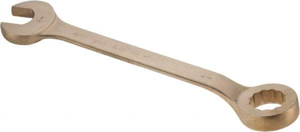 Ampco - 2-1/8" 12 Point Offset Combination Wrench - 15° Offset Angle, 22-3/4" OAL, Aluminum Bronze, Plain Finish - USA Tool & Supply