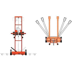 Wesco Industrial Products - 750 Lb Capacity, 71" Lift Height, Winch Steel Stacker Manually Operated Lift - USA Tool & Supply