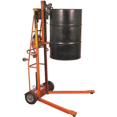 Wesco Industrial Products - 750 Lb Load Capacity, 30, 55 & 85 Gal Drum Lifter - 30" Wide x 70-3/4" High, 2 Steel Wheels - USA Tool & Supply