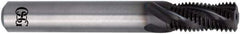 OSG - 3/8-16 UNC, 0.3" Cutting Diam, 3 Flute, Solid Carbide Helical Flute Thread Mill - Internal Thread, 19/32" LOC, 3" OAL, 5/16" Shank Diam - USA Tool & Supply