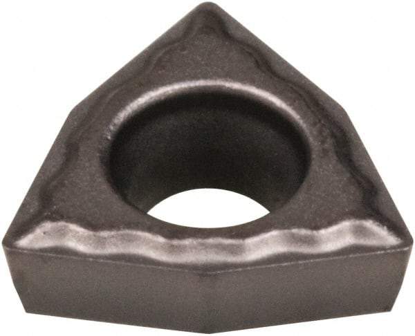 Kennametal - WPGT215 SR Grade KCU10 Carbide Turning Insert - AlTiN Finish, 80° Trigon, 1/4" Inscr Circle, 3/32" Thick, 0.008" Corner Radius - USA Tool & Supply