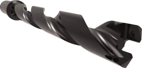 Allied Machine and Engineering - Series 24, 24 to 26mm Diam, 1" Diam Straight Shank with Flange, Helical Flute Spade Drill - 7-11/64" Max Depth, 8-37/64" Body Length, 10-55/64" OAL, Standard Length, Through Coolant - USA Tool & Supply