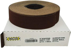 Tru-Maxx - 2" x 50 Yd 280 Grit Aluminum Oxide Cloth Roll - Very Fine Grade, J Weighted Backing - USA Tool & Supply