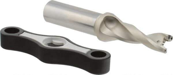 Iscar - 0.512 to 35/64" Diam, 3xD, 1.53" Max Depth, 5/8" Shank Diam, 4.12" OAL, Replaceable Tip Drill - IDK, IDM, IDN, IDP Insert, 13 Seat Size, DSM Toolholder, Series ChamDrillJet - USA Tool & Supply