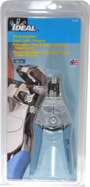 Ideal - RG-6 Max Capacity Automatic Wire Stripper - 7" OAL, Plastic Cushion Handle - USA Tool & Supply