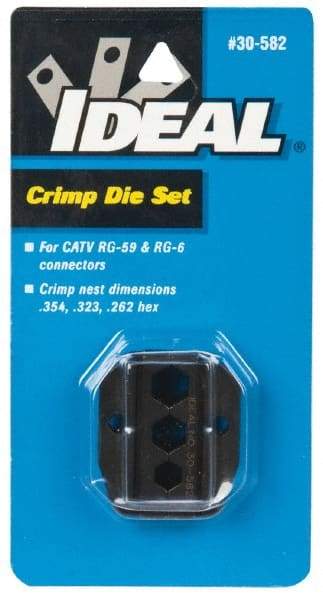 Ideal - RG-59, RG-6 Crimping Die Set - Use with Crimpmaster Ratcheting Crimp Tool - USA Tool & Supply