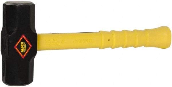 NUPLA - 10 Lb Head, 16" Long Sledge Hammer - Steel Head, 2-1/2" Face Diam, Fiberglass Handle - USA Tool & Supply