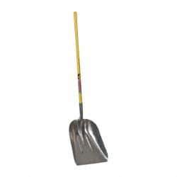 NUPLA - 19-3/4" High x 15-1/4" Wide Square Aluminum Shovel - 48" Long Fiberglass Straight Handle - USA Tool & Supply