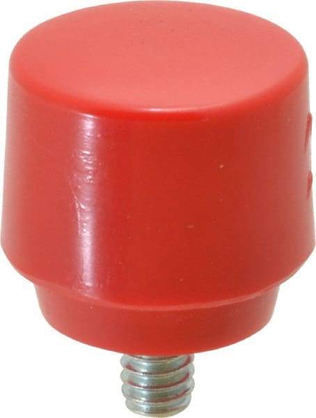 NUPLA - 1" Face Diam, Grade Medium, Red Hammer Tip/Face - Plastic - USA Tool & Supply