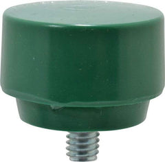 NUPLA - 1-1/2" Face Diam, Grade Tough, Green Hammer Tip/Face - Plastic - USA Tool & Supply