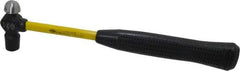 NUPLA - 1/4 Lb Head High Carbon Steel Ball Pein Hammer - 11" Fiberglass Handle, 3/4" Face Diam, 11" OAL, Fiberglass with Cushion Grip - USA Tool & Supply