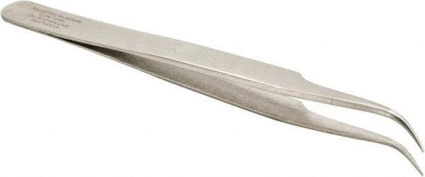 Aven - 4-1/2" OAL 7-SA Precision Tweezers - Curved, Magnified Applications - USA Tool & Supply