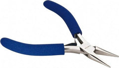 Aven - 4-1/2" OAL, 15/16" Jaw Length x 23/64" Jaw Width, Long Nose Chain Nose Pliers - Smooth Jaw, Standard Head, ESD Cushion Handles, with Spring - USA Tool & Supply