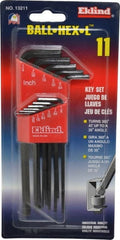 Eklind - 11 Piece L-Key Ball End Hex Key Set - USA Tool & Supply