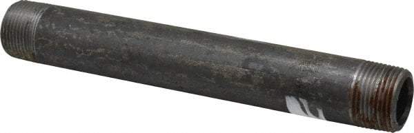 Made in USA - Schedule 80, 1" Diam x 9" Long Black Pipe Nipple - Threaded - USA Tool & Supply