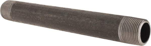 Made in USA - Schedule 80, 1" Diam x 10" Long Black Pipe Nipple - Threaded - USA Tool & Supply