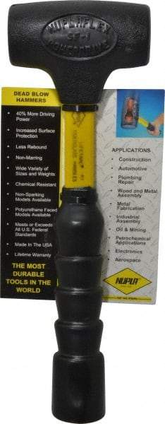 NUPLA - 1 Lb Head 1-5/8" Face Nonmarring Hammer - 11" OAL, Fiberglass Handle - USA Tool & Supply