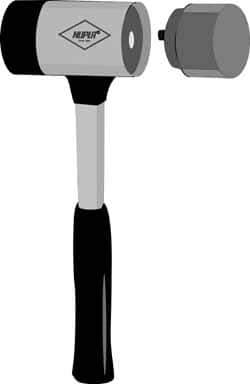 NUPLA - 3" Face Diam, Grade Extra Soft, Gray Soft Face Hammer Tip - Fiberglass - USA Tool & Supply