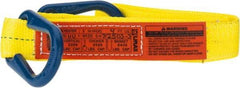 Lift-All - 4' Long x 2" Wide, 3,200 Lb Vertical Capacity, 1 Ply, Polyester Web Sling - 2,500 Lb Choker Capacity, Yellow - USA Tool & Supply