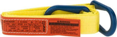 Lift-All - 6' Long x 2" Wide, 3,200 Lb Vertical Capacity, 1 Ply, Polyester Web Sling - 2,500 Lb Choker Capacity, Yellow - USA Tool & Supply