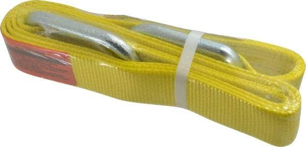 Lift-All - 8' Long x 2" Wide, 3,200 Lb Vertical Capacity, 1 Ply, Polyester Web Sling - 2,500 Lb Choker Capacity, Yellow - USA Tool & Supply