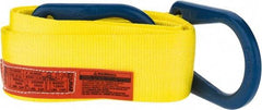 Lift-All - 12' Long x 4" Wide, 6,400 Lb Vertical Capacity, 1 Ply, Polyester Web Sling - 5,000 Lb Choker Capacity, Yellow - USA Tool & Supply